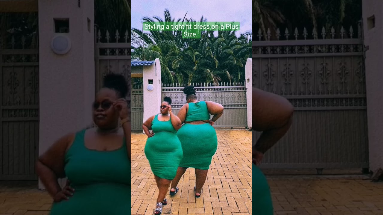 Styling a tight fit dress on a Plus Size. accessories always make a huge impact.💚.