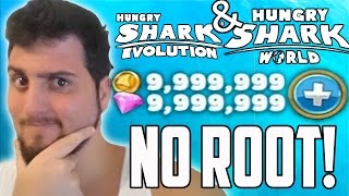 Hungry Shark Evolution & Hungry Shark World ORO Y GEMAS INFINITAS / ILIMITADAS SIN ROOT 100% REAL!