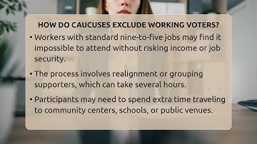 How Do Caucuses Exclude Working Voters? - Inside the Executive Branch