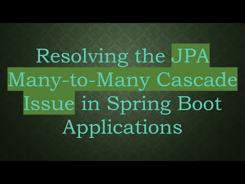 Resolving the JPA