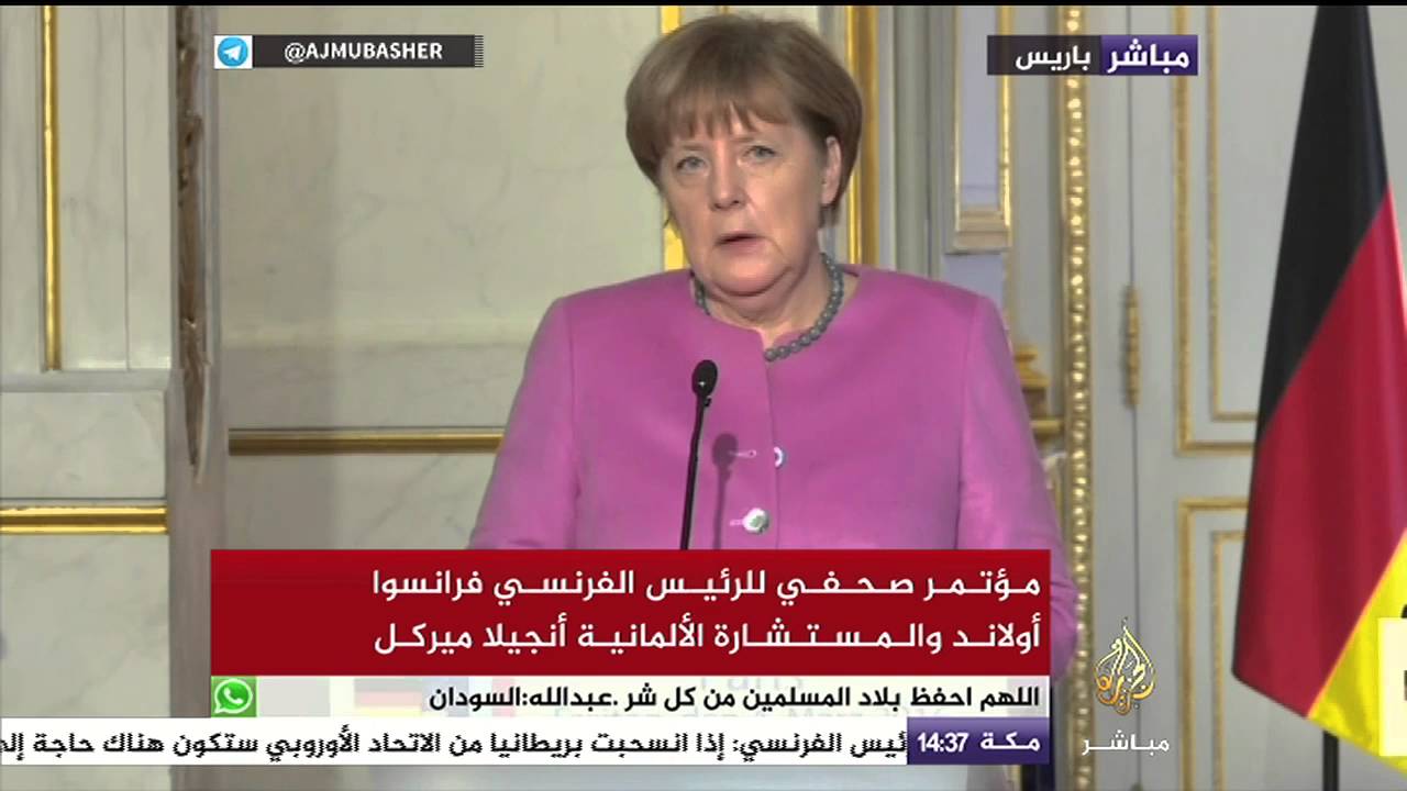 ميركل: أزمة اللاجئين في أوروبا مرتبطة بشكل وثيق بالوضع في سوريا