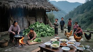 【一家七口隐居深山】无业母亲带五娃隐居深山的快乐日子，今天依旧简简单单给孩子们做一桌菜，孩子们吃的津津有味！#农村生活#vlog