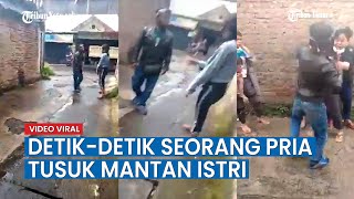 Viral Video Detik-detik Seorang Pria Tusuk Mantan Istri di Bandung