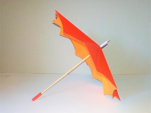 ORIGAMI OMBRELLO - DIY UMBRELLA OPEN / CLOSE -OMBRELLO FAI DA TE APRIBILE