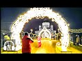MOSCOW - Christmas decoration 2022. Pedestrian bridge. Ringing bells