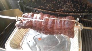 Beef tenderloin almost done on a weber ...