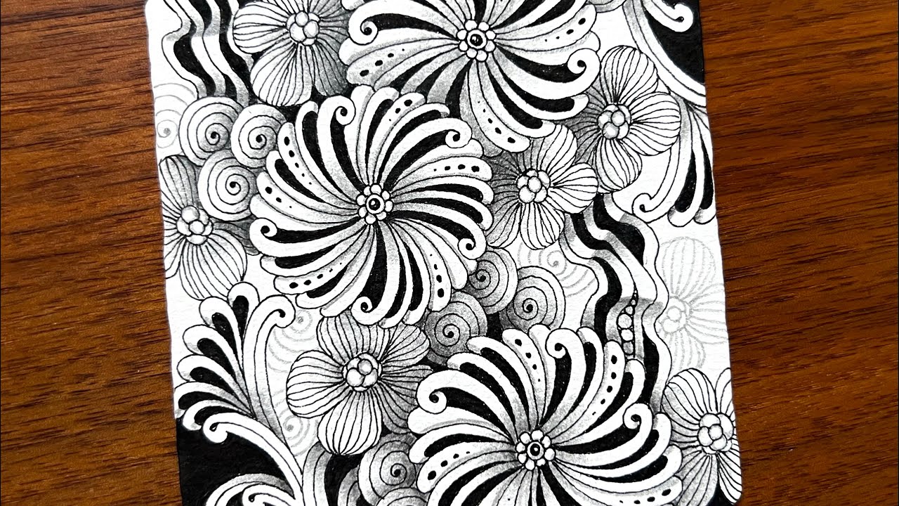 Zentangle】42 トラディショナルゼンタングル - YouTube