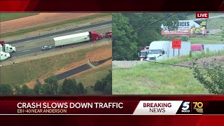 Crash Involving 2 Semis Causes Traffic On Eastbound I-40 In Southeast Okc