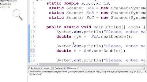 VIDEO2; Quadratic Equation Solver in Java Prog