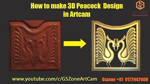 How to make Door 3D panel Design in Artcam #gszone #door #panel #peacock #cnc #router #wood