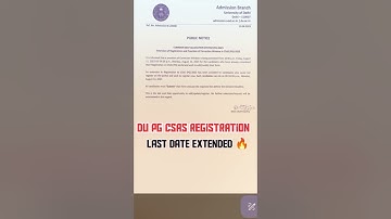 DU PG Registration Last Date Extended 🔥 & Correction window Open 🔥 #CSASDUPGLastDate