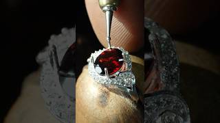 Glowing Red Stone 🔥 | Garnet #shorts #jewelry