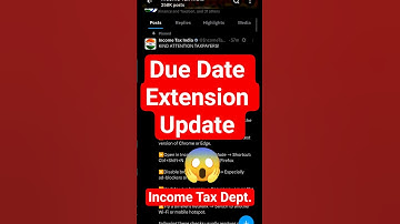 Income Tax Department ❗ITR Due Date Extension Update 👈