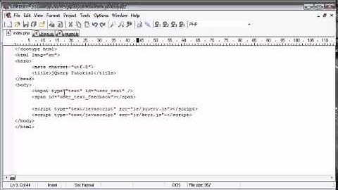 jQuery Tutorial   33   Key up down