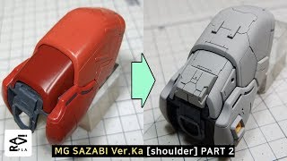 Gunpla Custom Build / SAZABI Ver.Ka Shoulder Part 2 - Panel line scribing