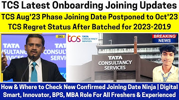 TCS Latest Onboarding Joining Updates, TCS Aug