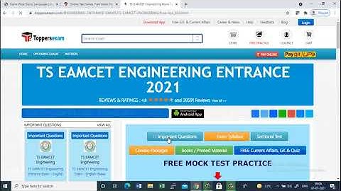 TS EAMCET Engineering 2021 Free Mock Test, Printed Materials, Important Questions, Update Syllabus