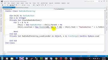 How to Create RadioButton Array at Runtime in VB NET 2012