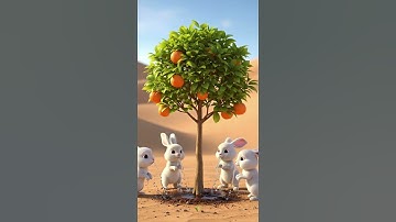 rabbits saved the oranges tree from drying by watering them 😭#ai #save #water