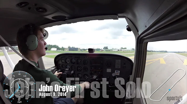 John Dreyer's first airplane solo at Sporty's Acad...