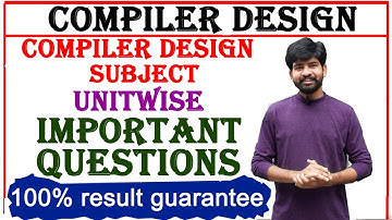 compiler design subject unit wise important questions | btech jntuh | short and long questions imp