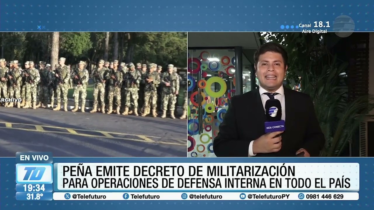 Santiago Peña emite decreto de militarización