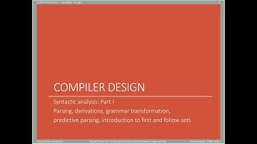 COMP442/6421 - Compiler Design - week 3 - syntax analysis - introduction
