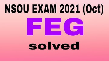 nsou bdp FEG online exam | 2021 Oct | TKS Sir..