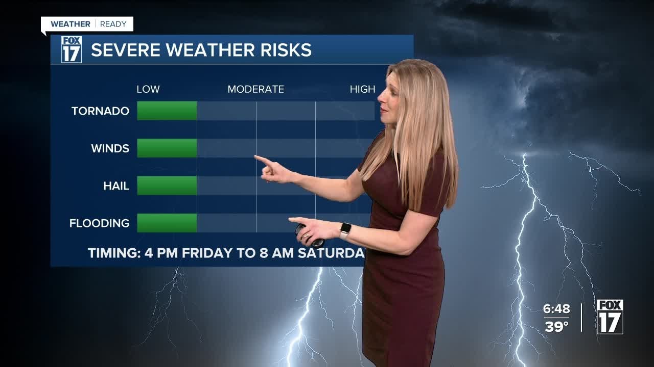 Thursday Late PM Forecast: Rain, thunderstorms Friday