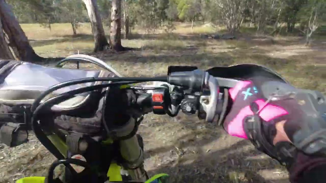 STEADY LAP OF MY BACKYARD ENDUROCROSS TRACK. FIRST TIME HITTING ALL OBSATCLES SINCE BACK RIDING.