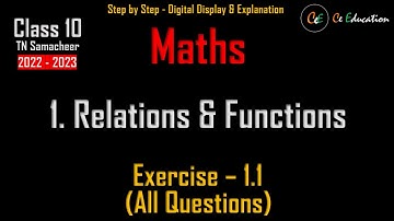 TN 10 Maths Chapter-1 Exercise-1.1 (All Questions) (Relations & Functions)