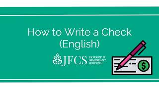 How to Write a Check - English