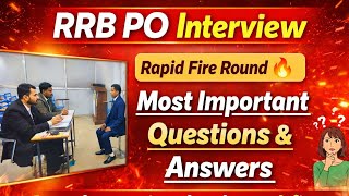👉 RRB PO Interview ? 🔥 Rapid Fire Q&amp;A | Guaranteed Help |RRB PO MOCK INTERVIEW|