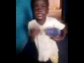 child making beat with the mouth
