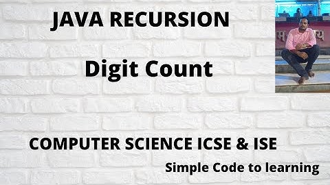 Java  Program Digit Count of a Number using recursion (Hindi)
