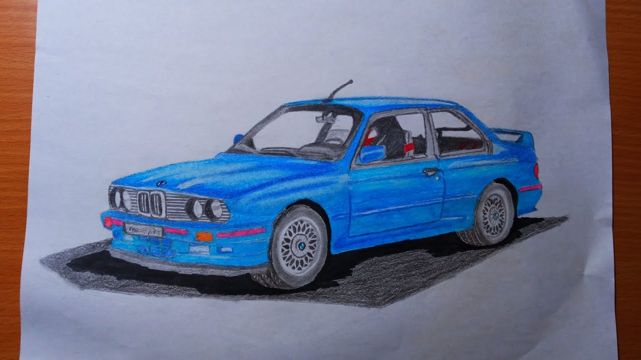 How to draw a car  BMW E30 تعلم كيفية رسم #سيارة بي ام دبليو او30