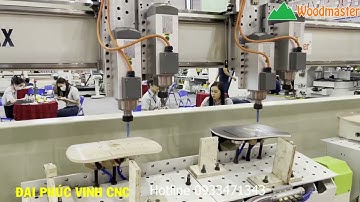 MÁY CNC CẮT VÁN ÉP CONG LÀM TỰA GHẾ MẶT GHẾ WOODMASTER
