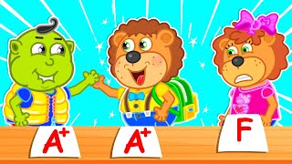 Wants to Be a Good Student Like Superhero  First Day of School | Lion Family | Cartoon for Kids