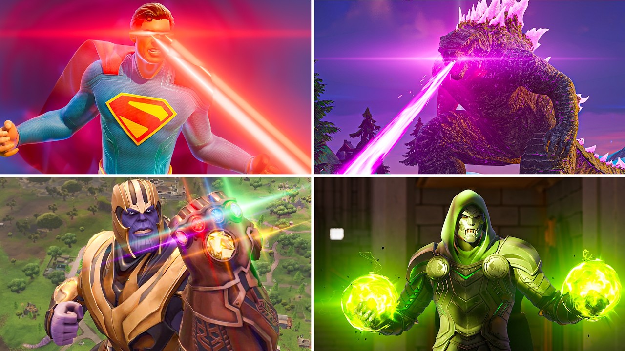 Evolution of All Playable Mythic Bosses in Fortnite (Superman, Godzilla, Doom & Thanos)