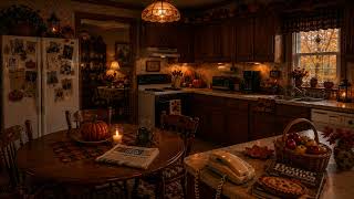 A cozy Fall 90s Kitchen | with cooking, and Nature sounds |