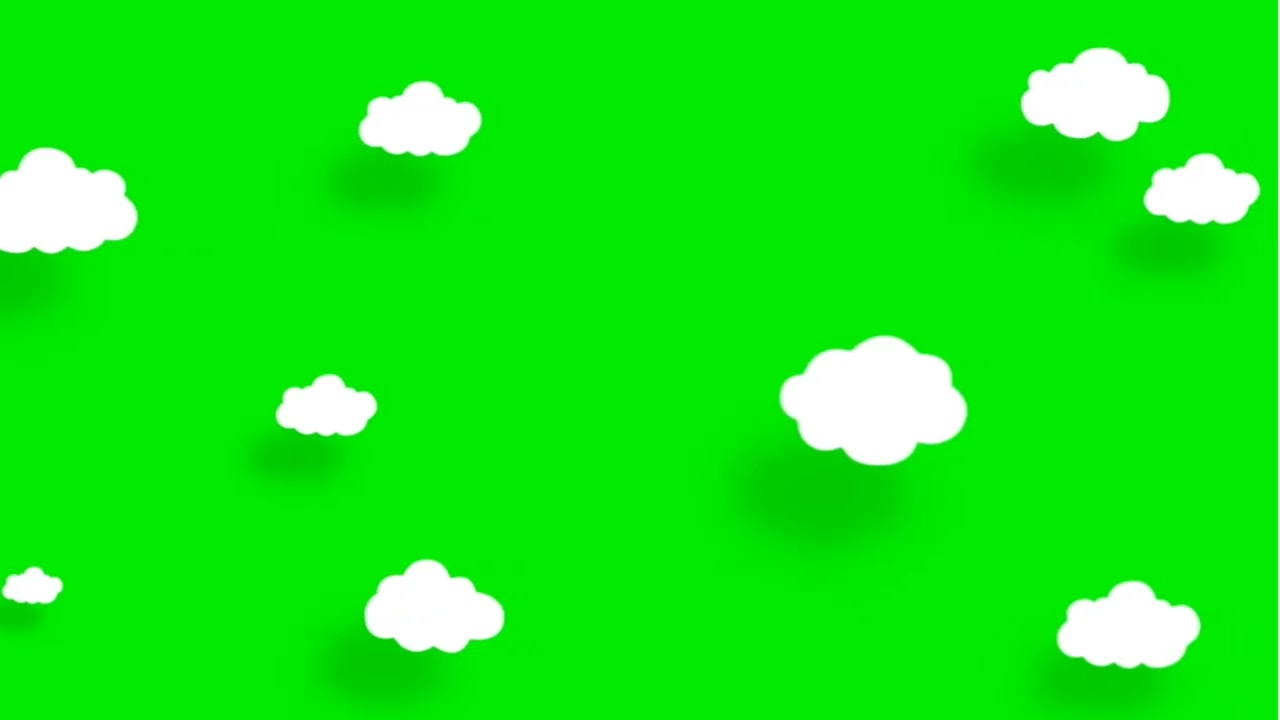 cartoon cloud's on green screen YouTube