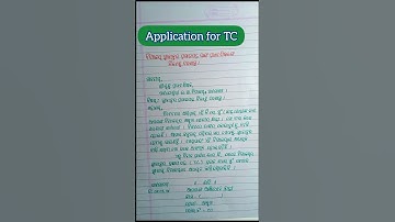 Application For TC.How to write an application.