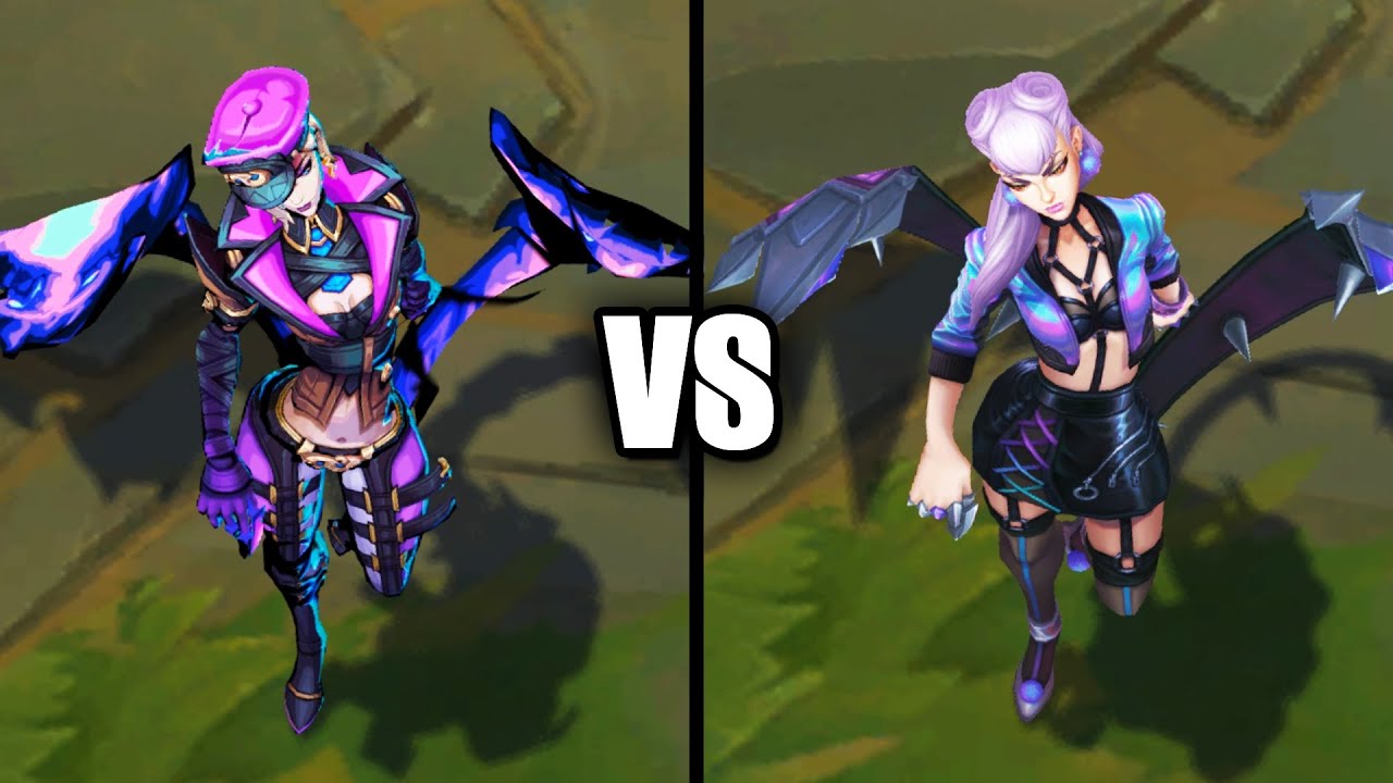 Soul Fighter Evelynn vs KDA ALL OUT Evelynn Skins Comparison (League of