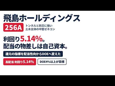 飛島ホールディングス256Aの株を分析｜配当の物差しをDOEに変えた高