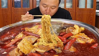 20 catties beef - A Qiang's spicy beef noodle | Big chunks irresistible | Mukbang [A Qiang]