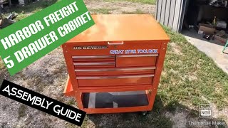 US General 5 Drawer Tool cart Assembly Guide Harbor Freight #harborfreight #howto #review