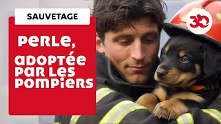 Abandonnée au bord du canal, Perle a été adoptée par les pompiers !