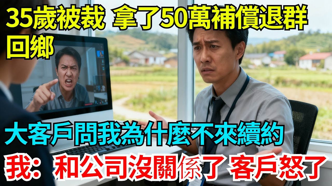 35歲被裁，拿了50萬補償退群回鄉，大客戶問我為什麼不來續約，我：我和公司早沒關係了，客戶怒了【奇人社會誌】#故事#奇聞#民間故事#社會