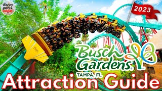 Busch Gardens Tampa ATTRACTION GUIDE - All Rides + Shows - 2023 - Tampa Bay, Florida
