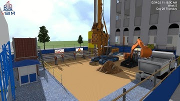 VBIM-FUZOR-BIỆN PHÁP THI CÔNG CỌC KHOAN NHỒI MÔ PHỎNG BIM 4D